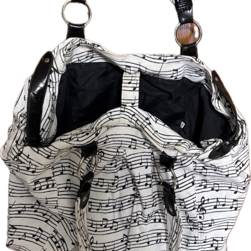 Musical Note Patterned Tote Bag